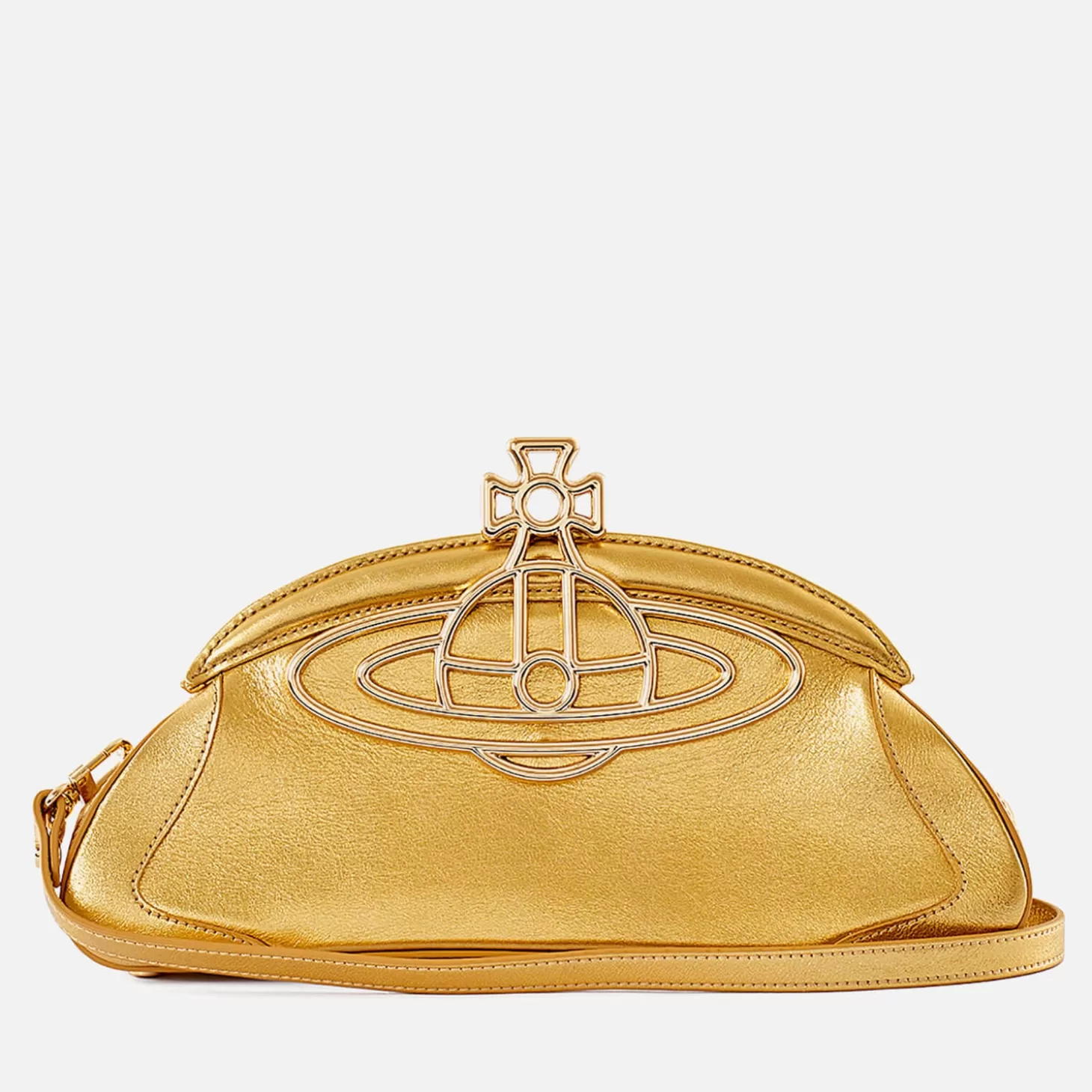 Amber Logo-Embellished Leather Clutch Bag*Vivienne Westwood Cheap