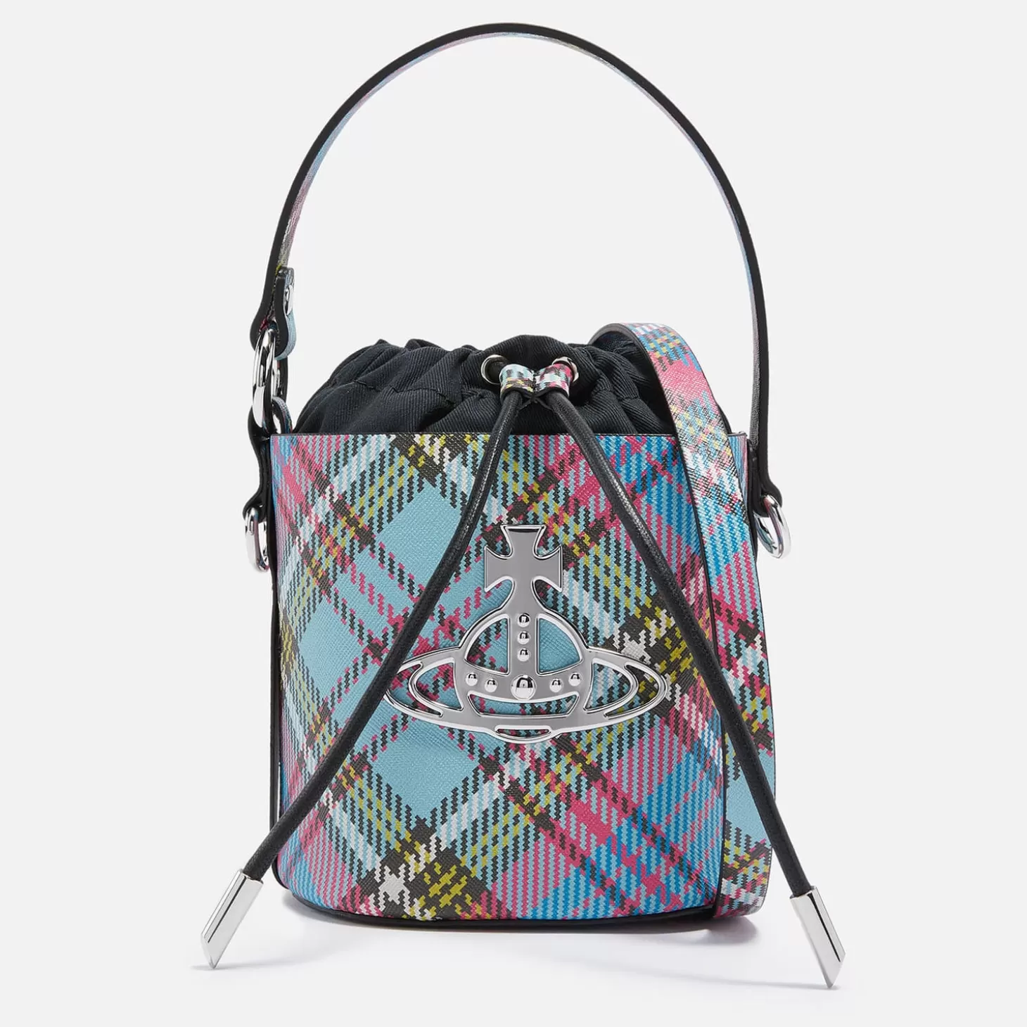 Daisy Tartan-Print Drawstring Bucket Bag*Vivienne Westwood Hot