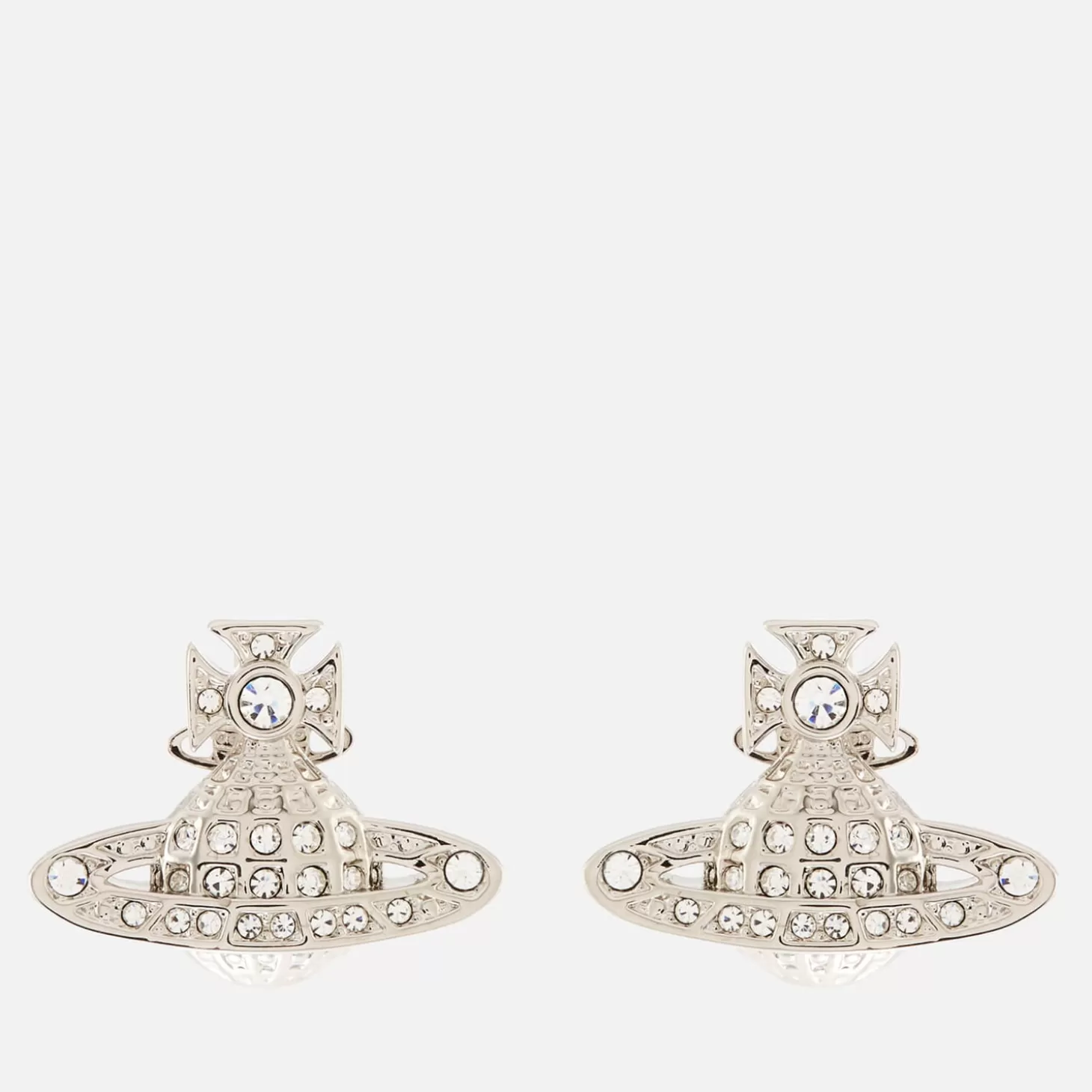 Women's Minnie Bas Relief Earrings - Platinum/Crystal*Vivienne Westwood Shop